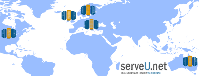 ServeU.net Five Data Centers on 3 continents