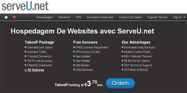 Web Hosting in Portuguese