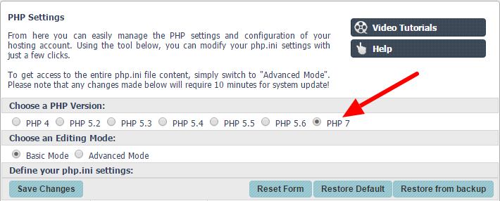 Switch to PHP7 hosting